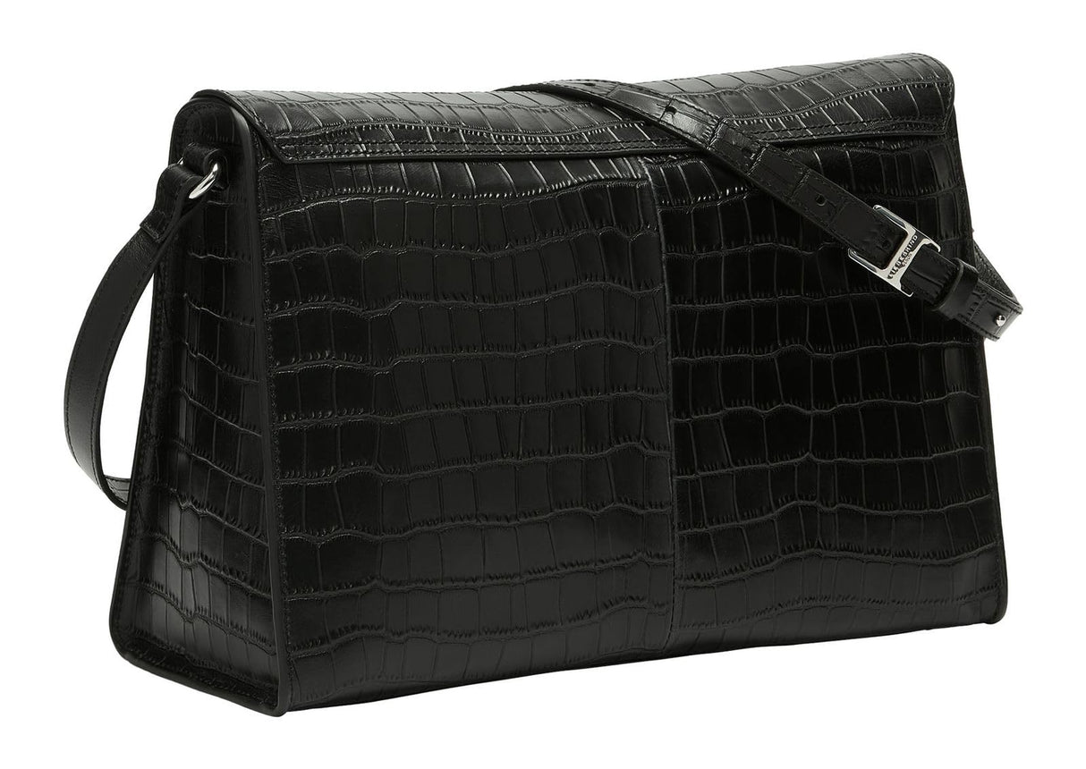 Liebeskind Berlin Lora Shoulderbag, Crossbody Mujeres, Black Croco M