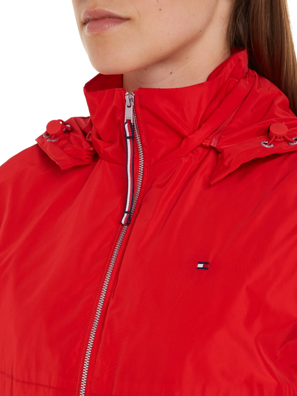 Tommy Hilfiger Cazadora de Entretiempo para Mujer Windbreaker, Rojo (Fierce Red), M