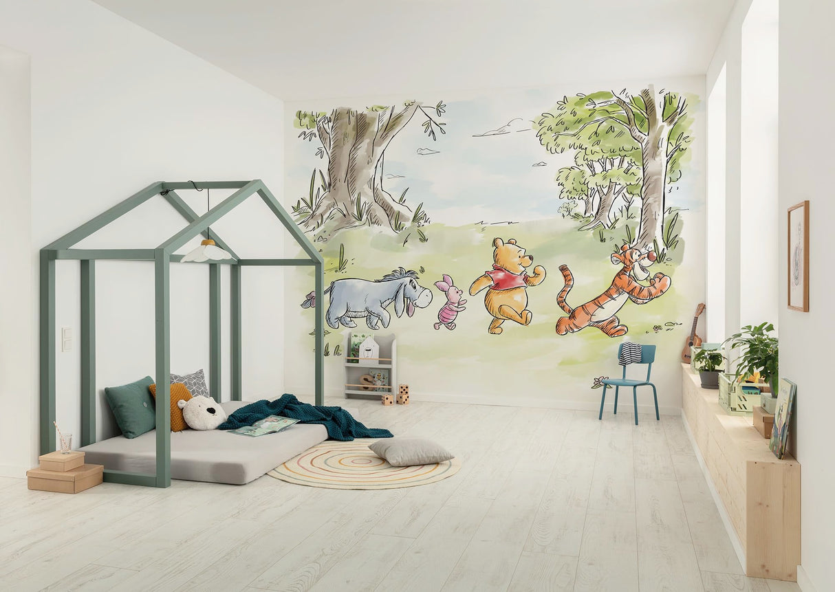 Komar WTD - Papel pintado fotográfico para habitación infantil (300 x 250 cm), diseño de Winnie the Pooh Walk Together de Disney