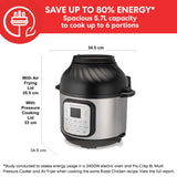 Instant Pot Duo Crisp + Air Fryer 5.7L Multicooker 11 en 1 Cocina a presión, saltea, cocina al vapor, a fuego lento, sousvides, calienta, fríe al aire, hornea, asa y deshidrata