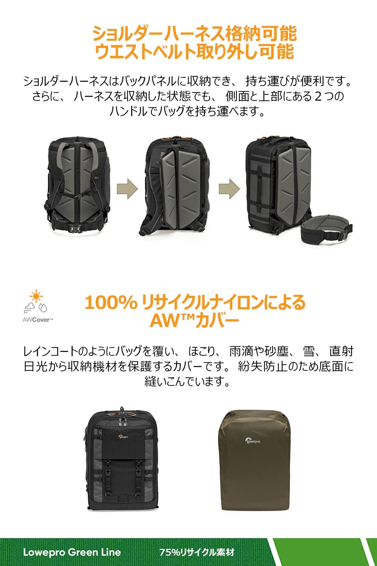 Lowepro Pro Trekker BP 350 AW II,Outdoor Camera Bag,Camera Backpack with Recycled Fabric,Fits 15” Laptop or Tablet,MaxFit Dividers,Weatherproof Cover, Mirrorless or DSLR Camera Case,Black/Dark Grey