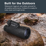 Celestron 72370 Outland X Monocular Resistente Agua 10x50 y Adaptador Smartphone, Bluetooth Remoto, Tapas oculares y Funda - Carcasa Resistente, Prisma BaK-4 y óptica Revestimiento múltiple, Negro