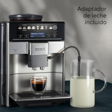Siemens - Cafetera Superautomática, EQ6 plus s500, aromaDouble Shot, autoMilk Clean, ceramDrive, Display CoffeeSelect, Negro/Inox, TE655203RW