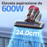 Jimmy WB73 Aspirador portátil antiácaros con batería de 600 W, con esterilización UV y ultrasonidos, Sensor Inteligente de Suciedad, Sistema de filtración Dual-Cyclonic y Certificado de Calidad