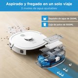 Midea M6 Robot Aspirador y Fregasuelos con Sistema Inteligente de Navegación LiDAR,Aspirador Robot,Autonomía 140 min,Potencia de Succión de 2000Pa,Control App,para Pelo de Mascotas y Suelos Duros