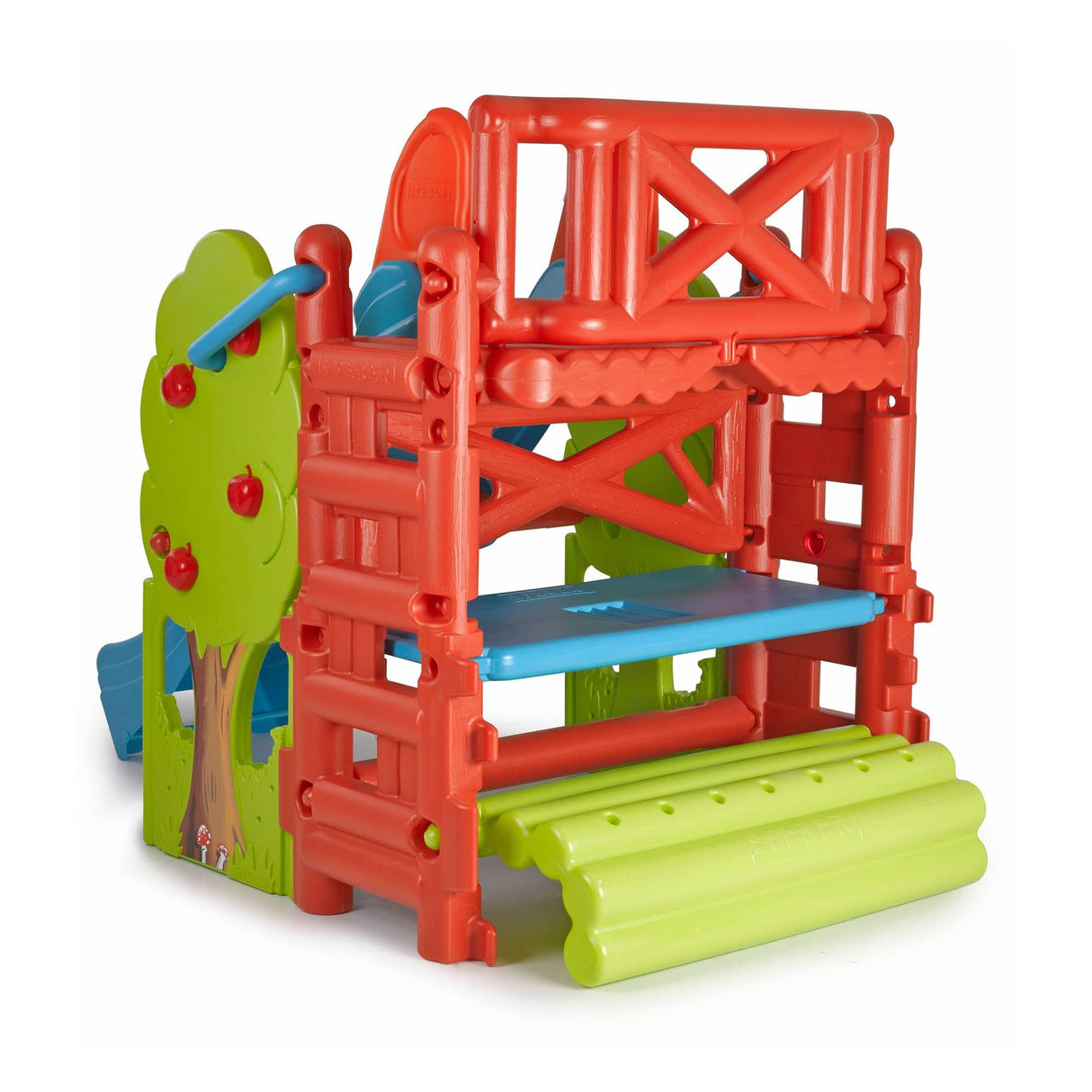FEBER - Wood House, Centro de Actividades en el Bosque con Tobogán y Mesa Convertible en Arenero, Colores Luminosos y Resistentes a la Luz, Fácil Montaje, Niños de 3 a 8 años, Famosa (800009590)