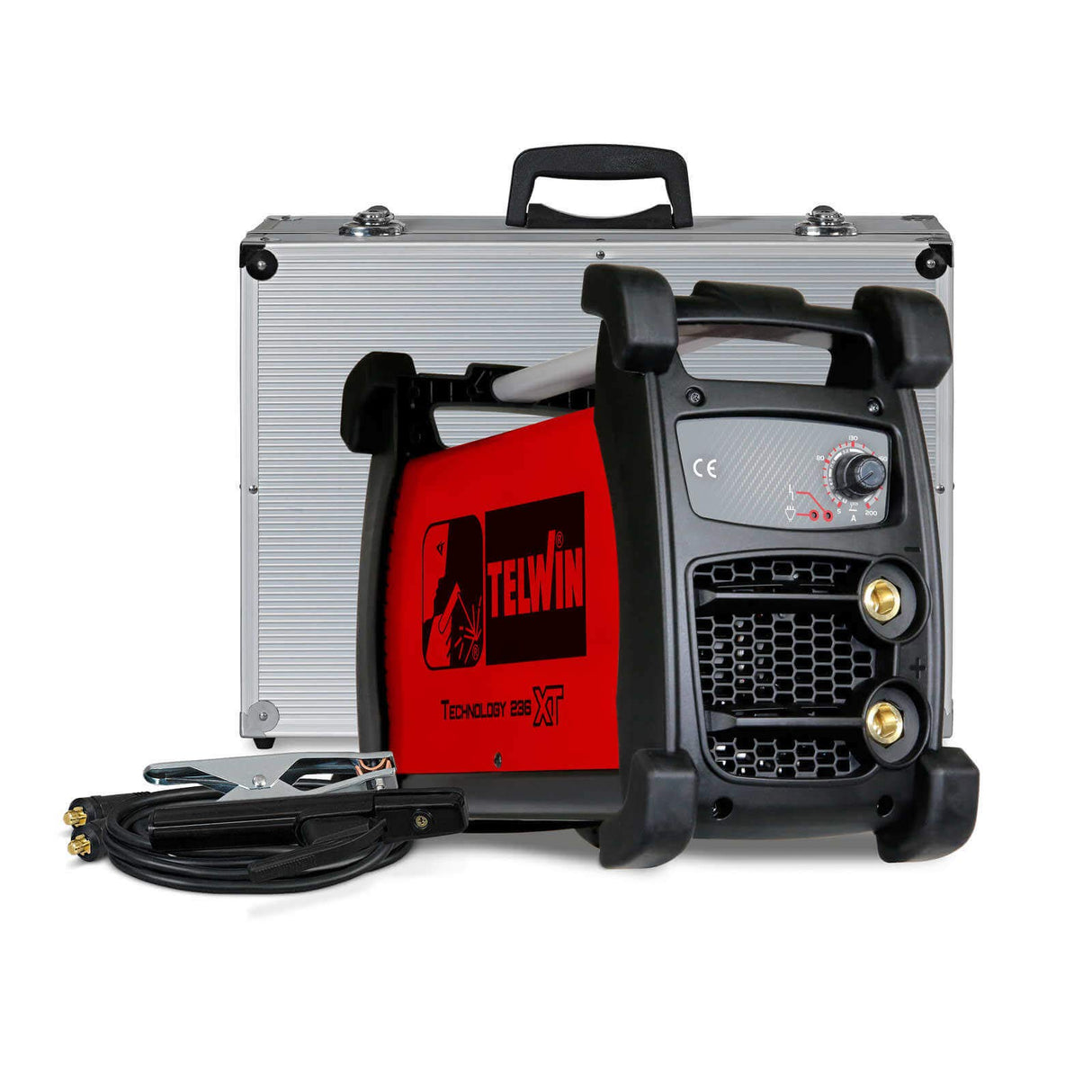 Telwin Technologic 236 XT ACX MMA y WIG - Equipo de soldadura inverter (carcasa robusta, incluye juego de soporte para electrodos, cable de conexión de masa)