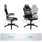 SONGMICS Silla de oficina ergonómica, Silla giratoria y de altura ajustable, Silla de estudio, con ruedas, Negro OBG62B