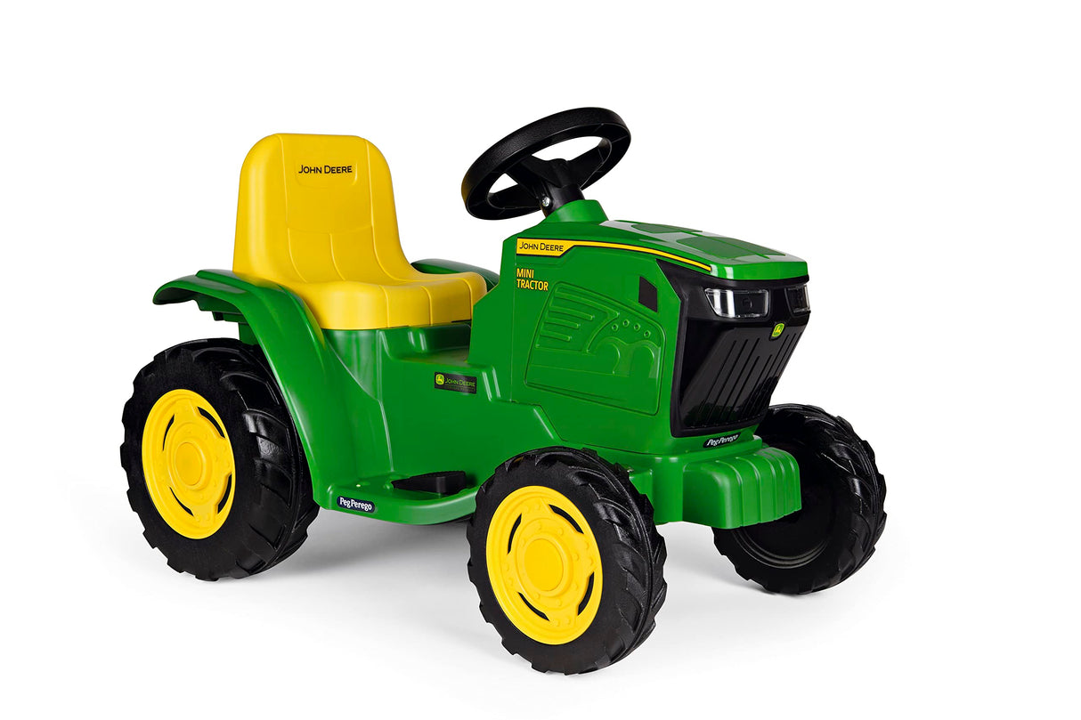 Peg Perego John Deere Mini Tractor - Tractor Eléctrico Montable 6V para Niños Desde 1 Año con Batería Recargable, Luces LED, Claxon, Sonidos y Melodías