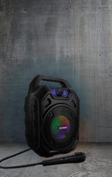 Metronic 477188 - Altavoz Bluetooth Potente 45W portatil, led Lights, toma USB, Micro-SD, AUX-IN, entrada para micrófono, micrófono incluido, radio FM, con asa ergonómica para fácil transporte