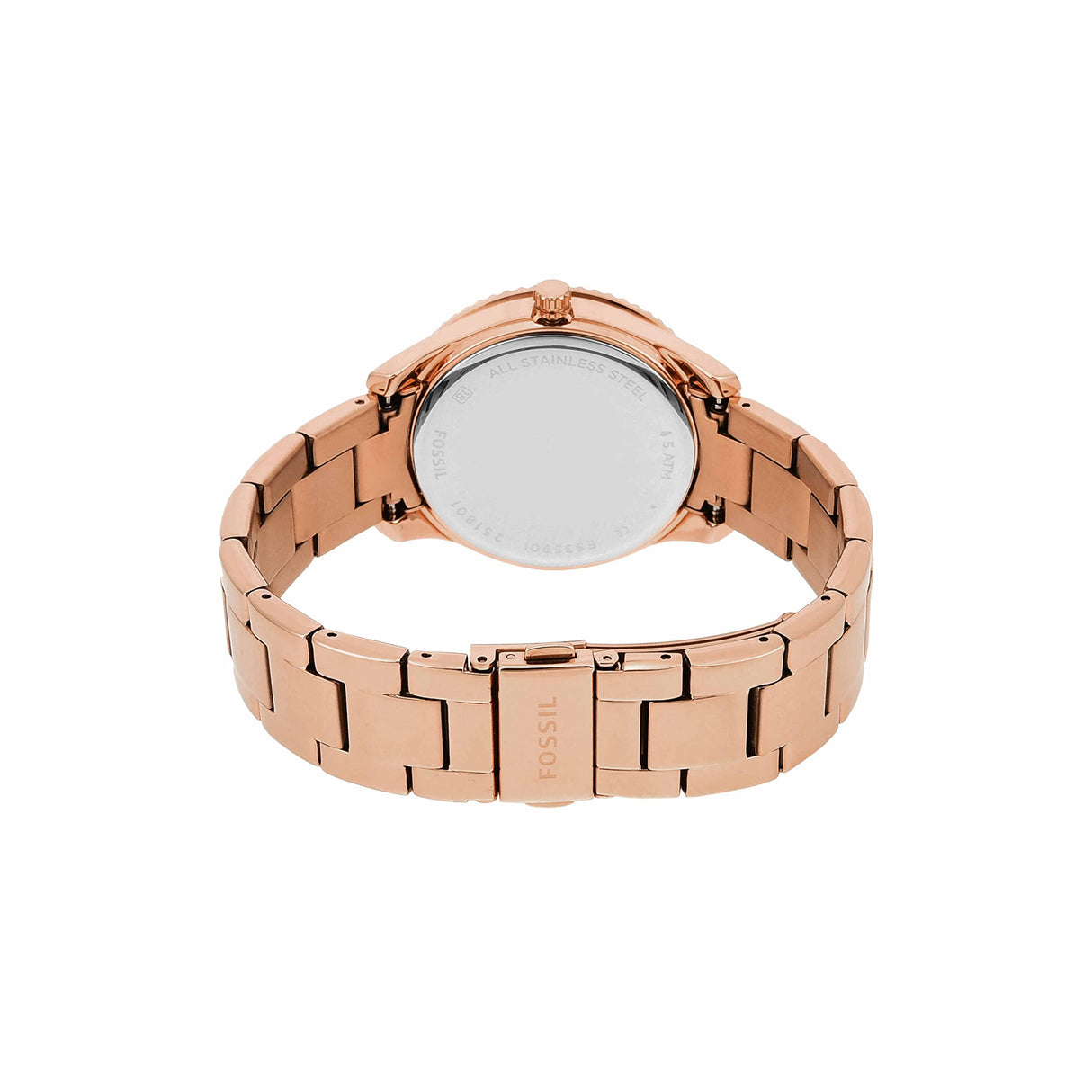 Fossil Stella Reloj para mujer, movimiento cronógrafo con correa de acero o piel, Tono oro rosa, 38MM