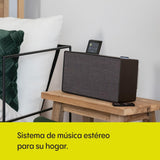 Sistema de música doméstica Pure Evoke Home Todo en uno con Radio Dab+ /FM, Radio por Internet, podcasts, Spotify Connect, Bluetooth, CD y una Potente Salida de Audio estéreo de 100 W, Negro café