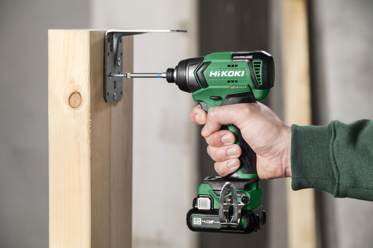 HIKOKI - WH12DDW4Z Atornillador de impacto a batería 12 V Peak - 1/4" - Brushless - 135