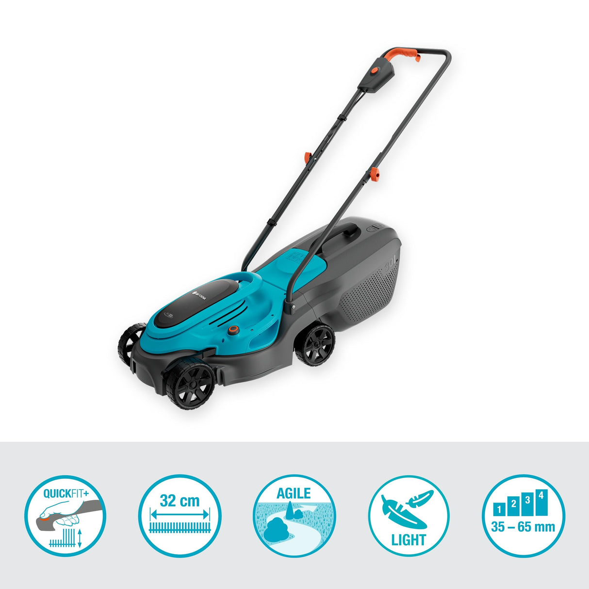 GARDENA EasyMax 32/18V Cortacésped de Alto Rendimiento Listo para Usar con batería P4A