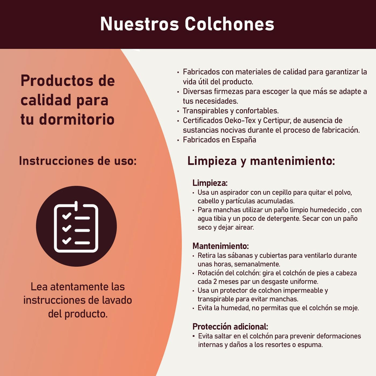 amuéblate online - Colchón viscoelástico 180x200 cm, Flow Nature Multicapa, Altura 24 cm, Firmeza Media/Alta, Tratamiento antiácaros, antibacterias e hipoalergénico. Fabricado en España