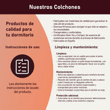 amuéblate online - Colchón viscoelástico 180x200 cm, Flow Nature Multicapa, Altura 24 cm, Firmeza Media/Alta, Tratamiento antiácaros, antibacterias e hipoalergénico. Fabricado en España