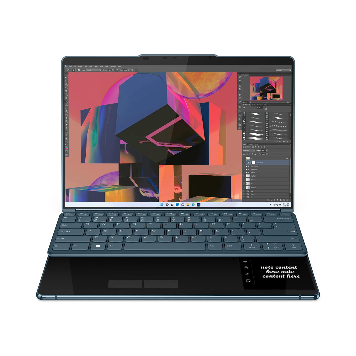 Lenovo Yoga Book 9 Gen 8 – Ordenador Portátil Convertible Doble Pantalla Táctil 13.3" 2.8K OLED (Intel Core i7-1355U, 16GB RAM, 1TB SSD, Wi-Fi 6E, Win 11 Home) Teclado QWERTY Español, Tidal Teal