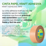 m-office Cinta Adhesiva Papel Kraft, Cinta de Embalar Adhesiva para Embalaje de Cajas, Envíos, Mudanzas y Manualidades, Cinta de Papel Embalaje, Cinta Marrón Papel Kraft (24 uds, 50mmx80m)