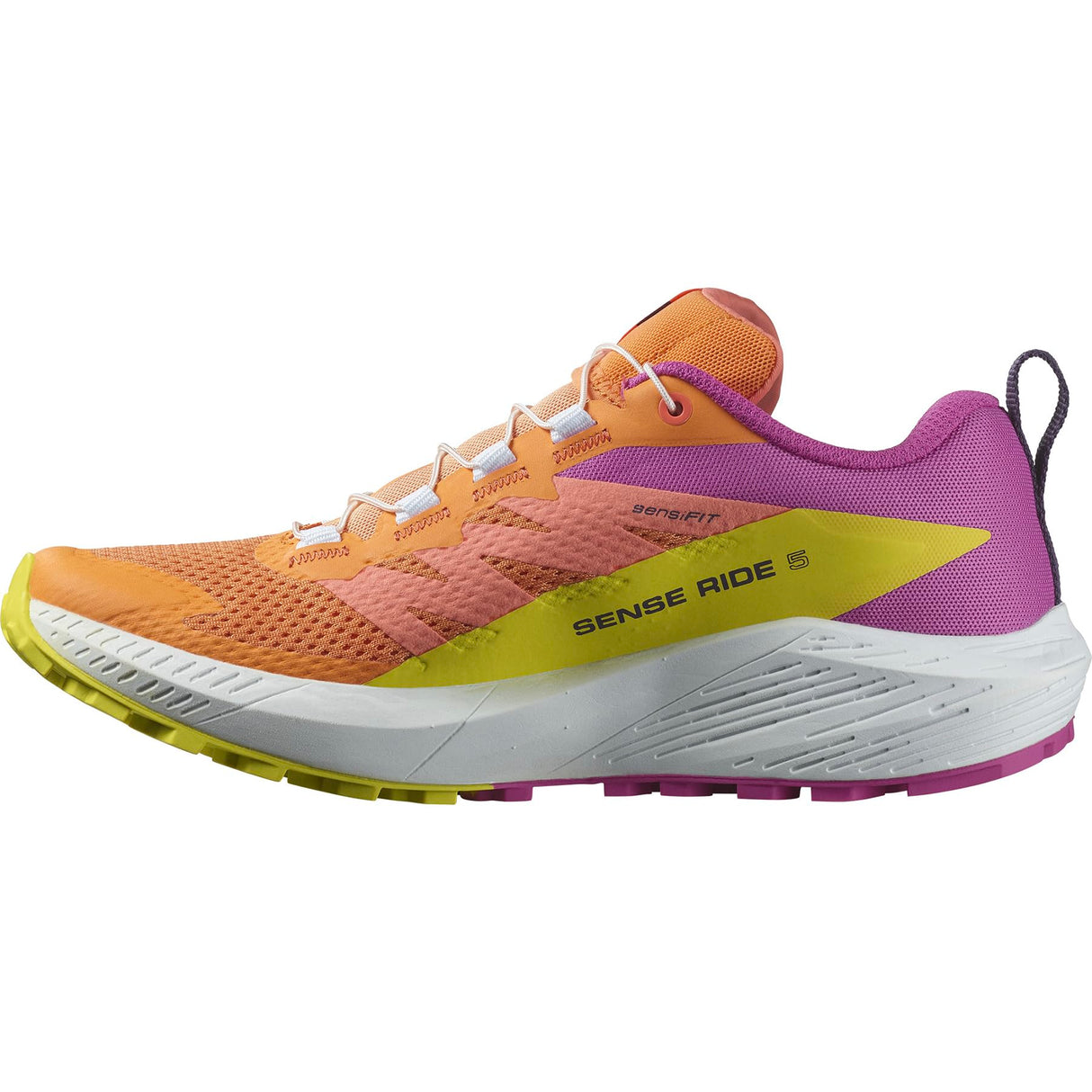 SALOMON Sense Ride, Zapatillas de Trail Running Hombre, Sense Ride 5 Bird Of Paradise/White/Sulphur Spring, 36 2/3 EU
