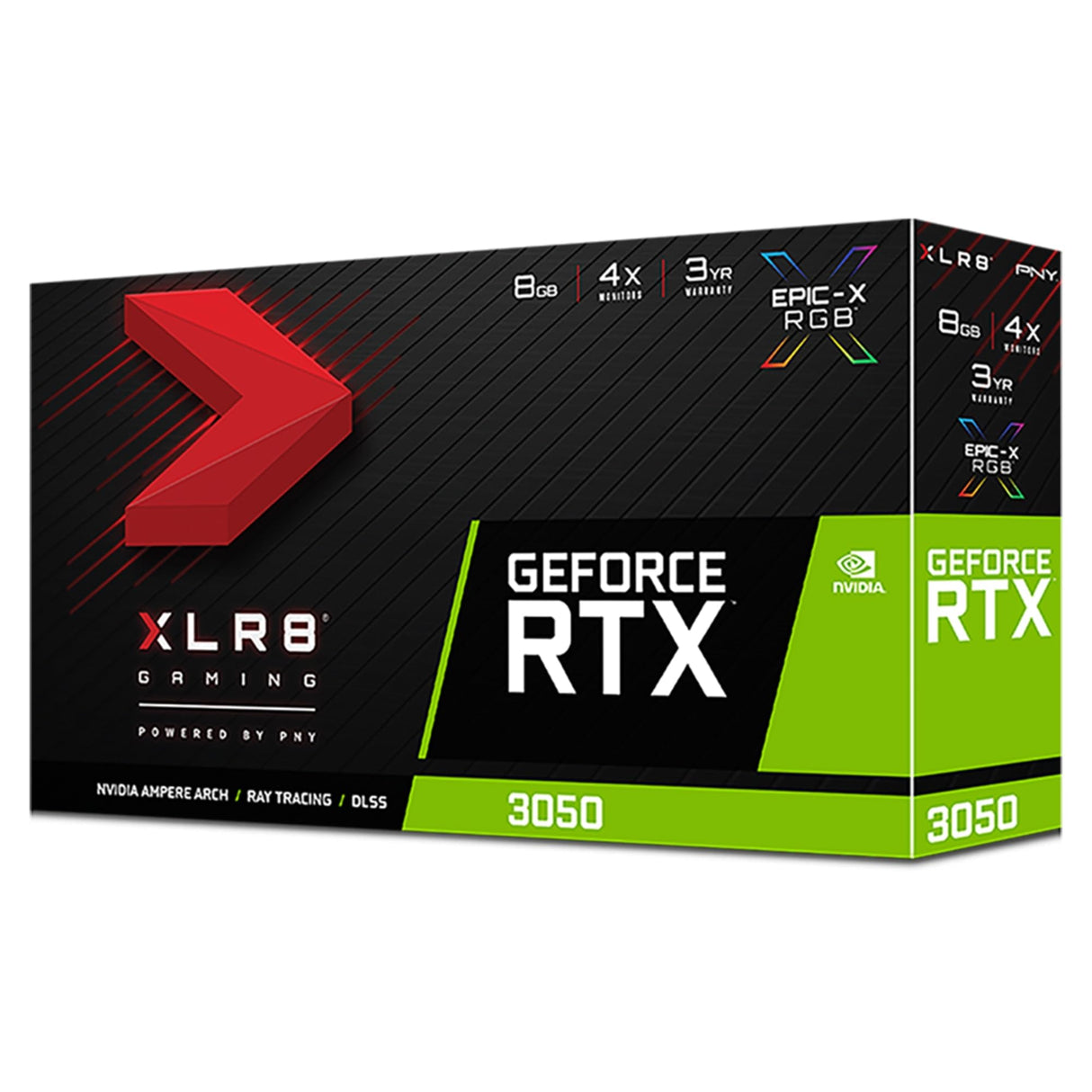 PNY GEFORCE RTX 3050 8GB XLR8 Gaming Revel Epic-X RGB Dual Fan Edition, Black