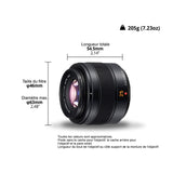 Panasonic LUMIX G H-XA025E - Objetivo LEICA DG SUMMILUX (25 mm, F1.4 ASPH, objetivo único, distancia focal 25mm, Micro Cuatro Tercios, 50 mm equivalente 35mm, apertura máxima F1.4, filtro 46mm) negro