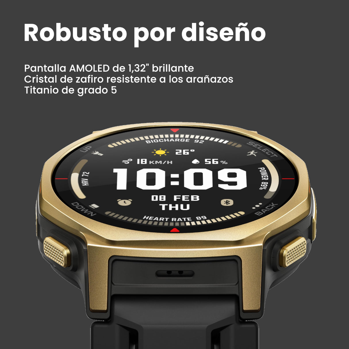 Amazfit T-Rex 3 Pro Reloj Inteligente Outdoor 44mm – Pantalla AMOLED Zafiro, Linterna, Bisel de Titanio, GPS Doble Banda, Mapas Offline, 17 Días Batería, 180+ Modos Deportivos, para Android iPhone