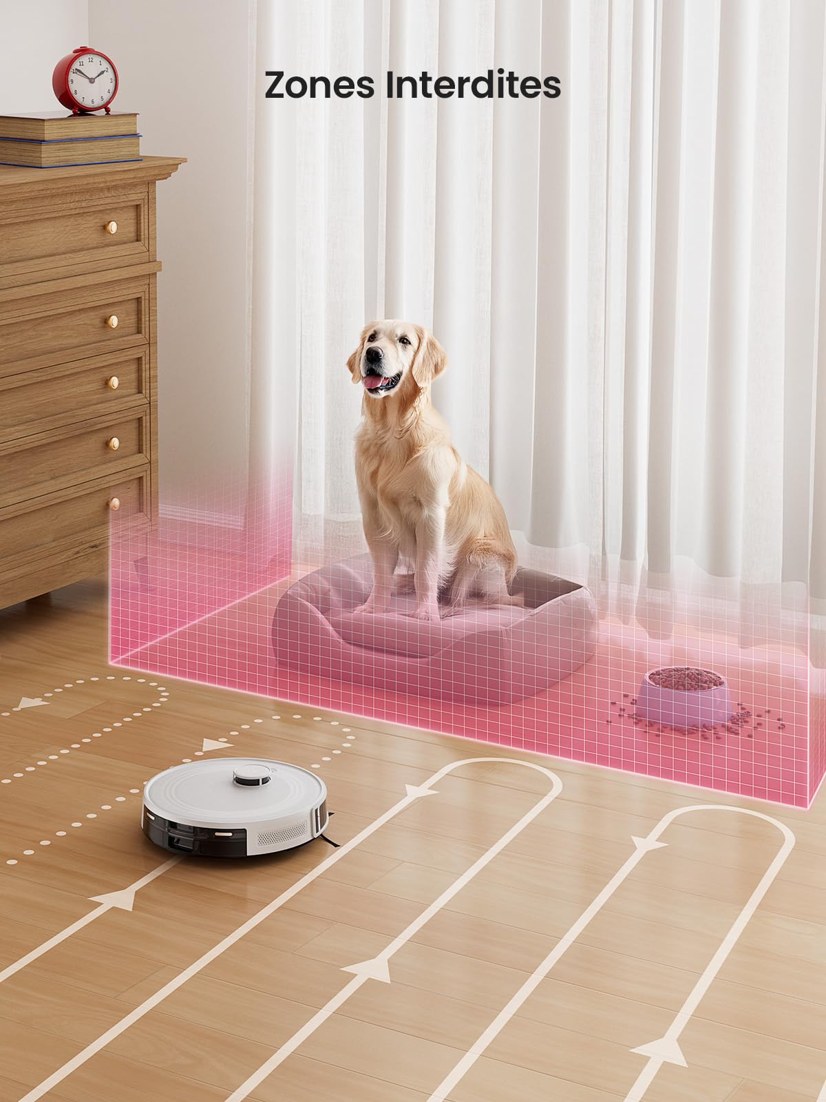 Lefant M2 Robot Aspirador Lavador con cartografía, aspiración de 5500Pa, navegación láser, tecnología de evitación PSD, Limpieza Personalizada, duración de 240 Minutos, Control vía App/Alexa/WiFi