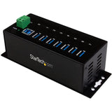 StarTech.com ST7300USBME - Hub ladrón USB 3.0 de 7 Puertos Industrial con Fuente de alimentación, Negro
