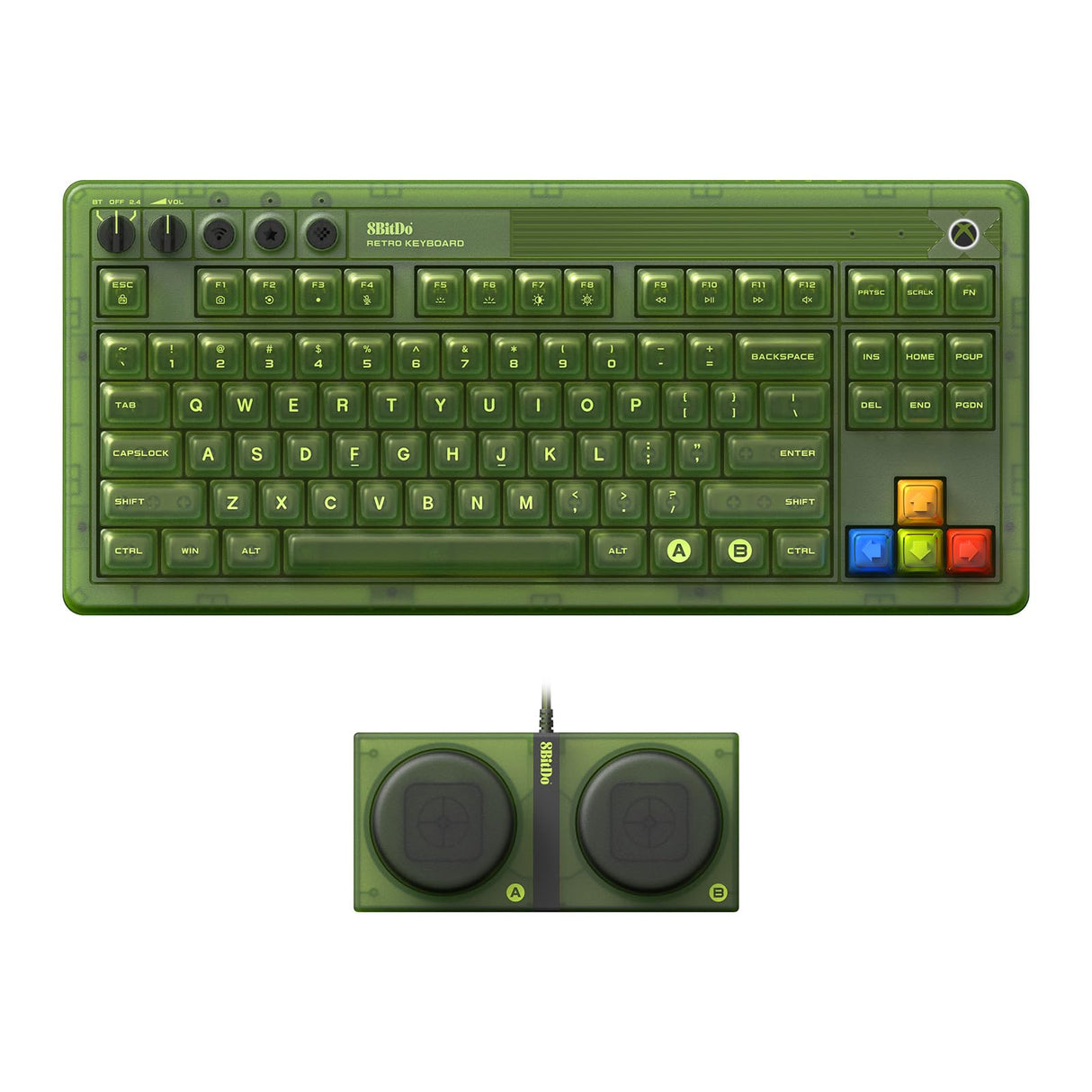 8Bitdo Retro 87 Mechanical Keyboard with RGB Backlight, Bluetooth/2.4G/USB-C Hot Swappable Wireless Gaming Keyboard for Windows and Android - Xbox Edition (Officially Licensed) - QWERTY English