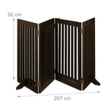 Relaxdays Barrera Seguridad Niños, Valla Protectora, Puerta, 92x206cm, Plegable, Cerca Protección Bebés, Perros, Marrón, Tablero de Fibras