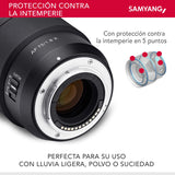 Samyang AF 75 mm F1.8 para Fuji X - lente para retratos liviana y compacta con LSTM-AF, protección contra la intemperie e interruptor personalizado para tomas nocturnas y de viaje