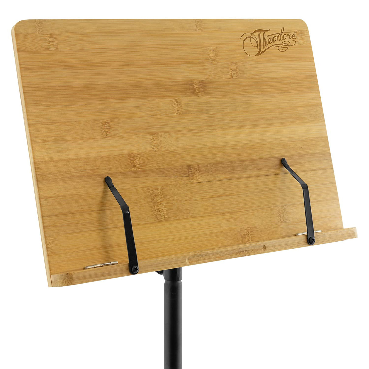 Theodore - Soporte de madera de bambú para música orquestal, soporte de música de escritorio de bambú con base de trípode