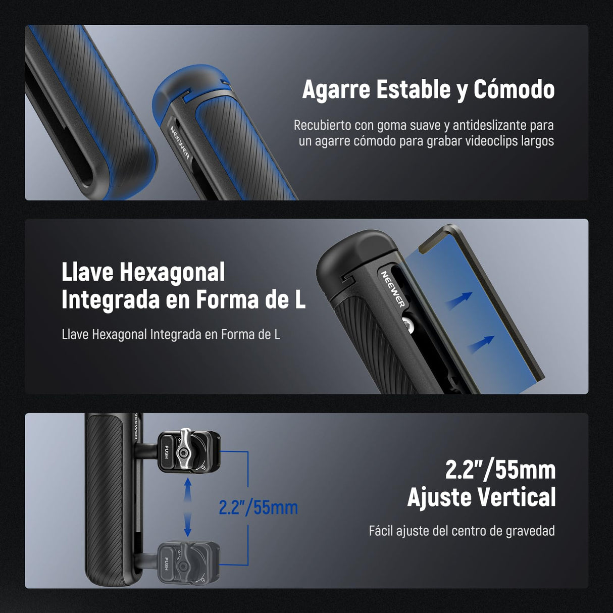 NEEWER Estabilizador de Jaula de teléfono S24 Ultra con Mango Lateral, Adaptador de Filtro de 67 mm, Placa Trasera de Lente de 17 mm, Adaptador de Lente de Montaje en T, Equipo de Video