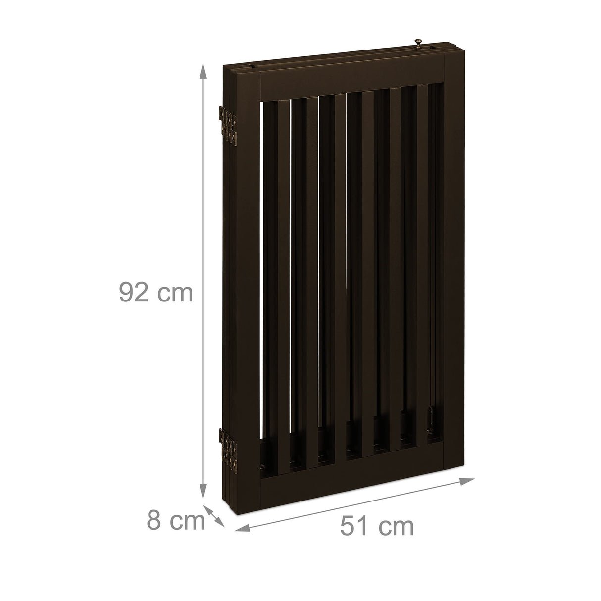 Relaxdays Barrera Seguridad Niños, Valla Protectora, Puerta, 92x206cm, Plegable, Cerca Protección Bebés, Perros, Marrón, Tablero de Fibras