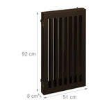 Relaxdays Barrera Seguridad Niños, Valla Protectora, Puerta, 92x206cm, Plegable, Cerca Protección Bebés, Perros, Marrón, Tablero de Fibras