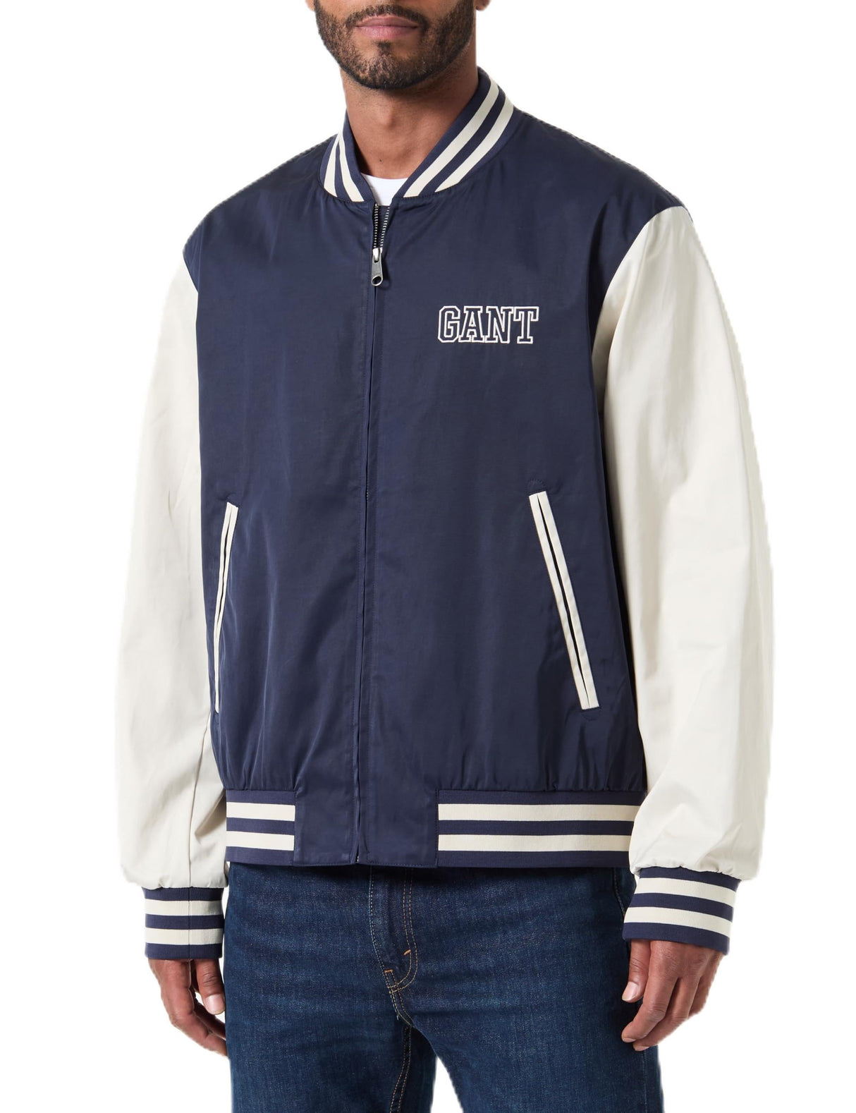 GANT Light Varsity Jacket Chaqueta, Azul Noche, S Hombres