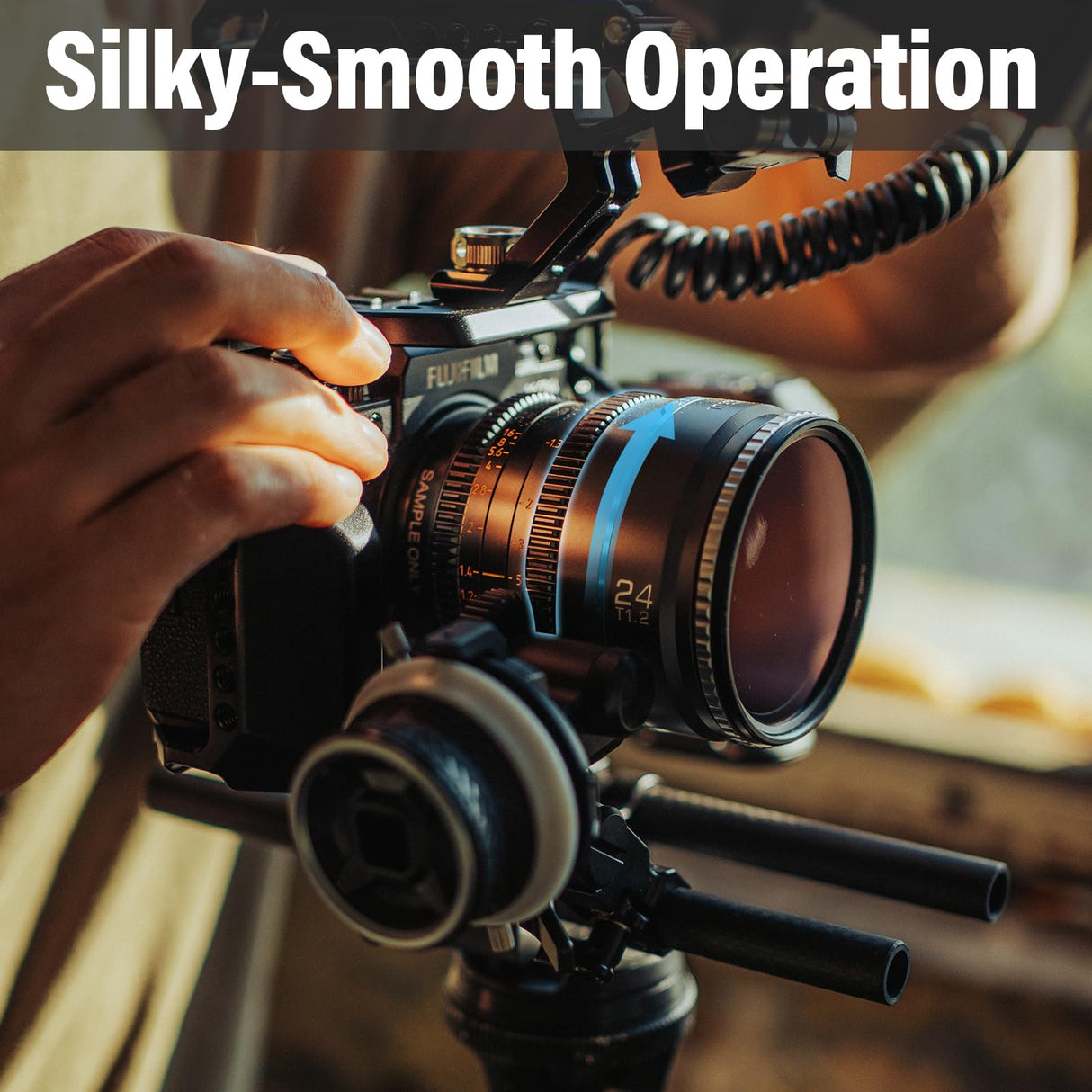 SIRUI Night Walker 24mm Lente de Cine con Enfoque Manual, Lente de Gran Apertura T1.2 con Montura S35 para X Montura Cameras, para X-H2/H2S, XT-4, XT-3,X-S10, X-S20 (MS24X-G, X Montura, Gris)
