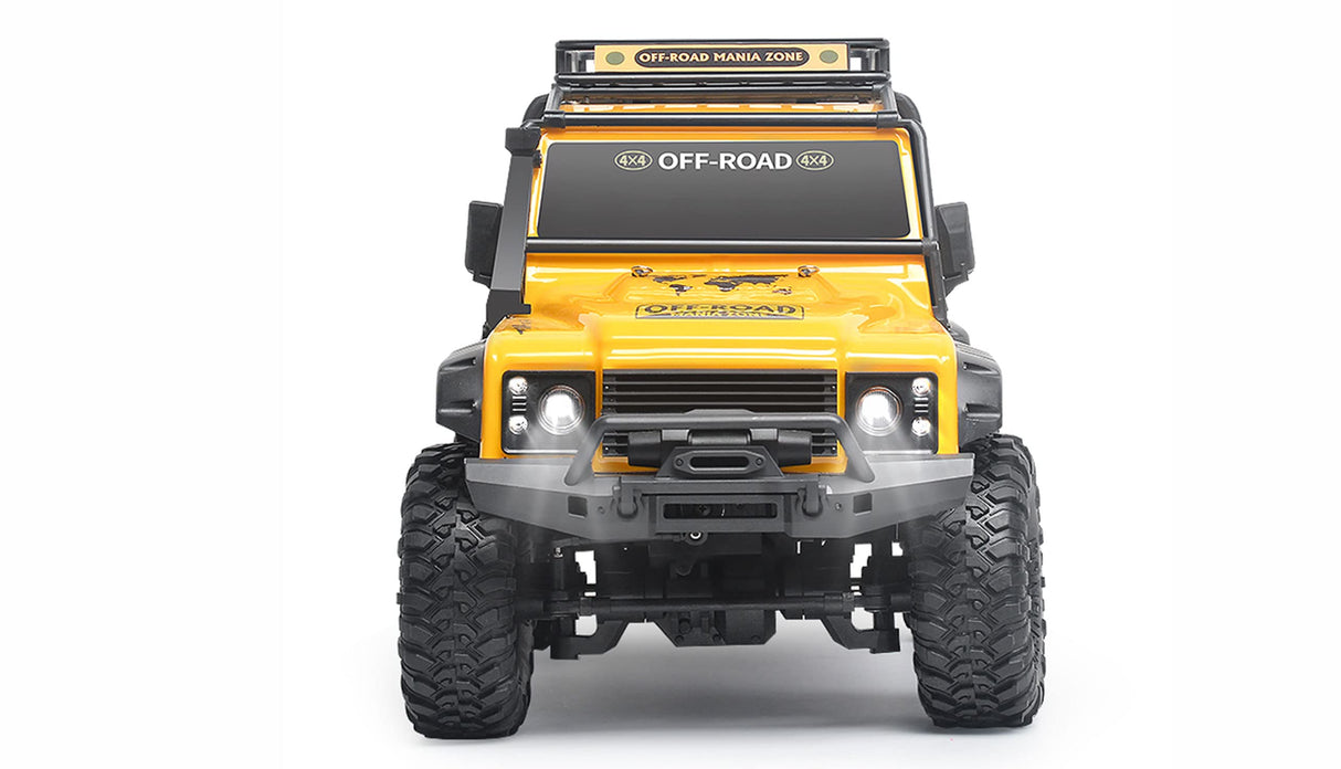 Amewi Dirt Climbing SUV Safari Crawler 4WD 1:10 RTR Incluye batería, Mando a Distancia, Cable de Carga, Amarillo