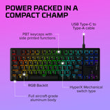 HyperX Alloy Origins Core PBT - Teclado mecánico para Juegos TKL, Teclas PBT, iluminación RGB, Compacto, Cuerpo de Aluminio, Personalizable NGENUITY, Memoria integrada, Interruptor táctil