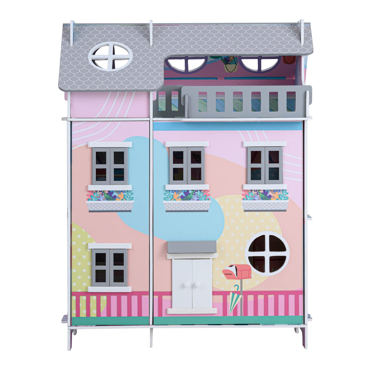 Olivia's Little World Teamson Kids Casa De Muñecas De Madera, Muñecas De 3,5" & 11 Accesorios TD-13361A