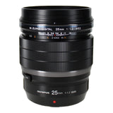 Olympus M.Zuiko Digital ED 25 mm 1:1.2 Pro Objetivo, Adecuado para Todas Las cámaras MFT (Modelos Olympus OM-D & Pen, Serie G de Panasonic), Negro