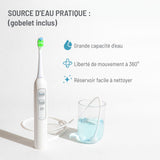 Haepi Julia - Cepillo de dientes eléctrico sónico 3 en 1 | Cepillado + Jet interdental + Descalcificación | 48.000 vibraciones/min | Recargable USB | Para encías sensibles y portadores de aparatos