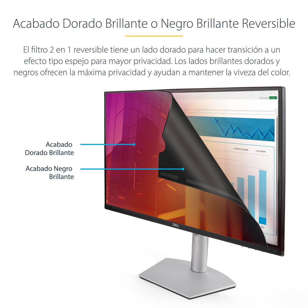 StarTech.com StarTech.com Filtro de Privacidad Dorado para Monitores de 24in 16:10 - Reversible con Privacidad Mejorada - +/- 30°