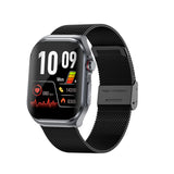VALDUS Knauermann Pro 3 Fan Edition Cuadrado (2025) Gris Reloj Inteligente con función de telefonía, función ECG Plus HRV y SOS, BT Bluetooth, apnea del sueño, Negro milanés, 14-24, Normal