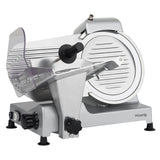 Cortadora de fiambre eléctrica H.Koenig MSX250, profesional, precisa, espesor de corte 0-12 mm, cuchilla italiana de 25 cm, afilador integrado, amplia bandeja, 282 rpm, plateado