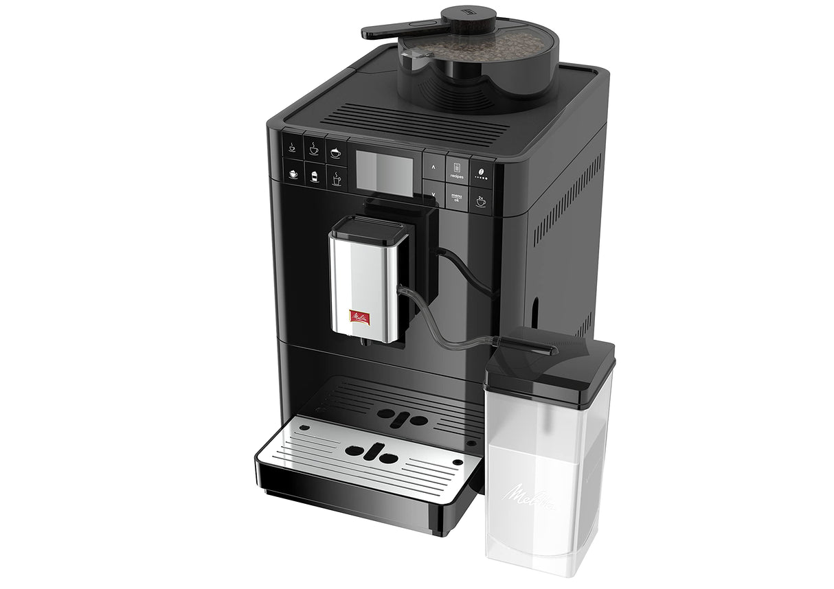 Melitta Caffeo Varianza CSP F570-102, Cafetera Molinillo, Café en Grano, Personalizable, Pantalla TFT, Limpieza Automática, 15 Bares, Negro, 1450 W, 1.2 litros, Acero Inoxidable