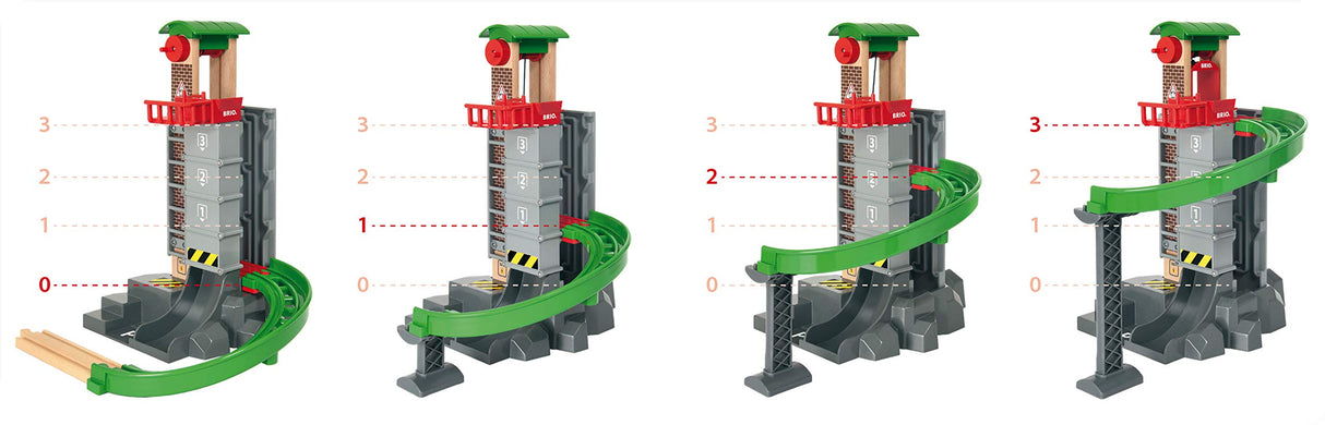 Brio World - Set Almacén Levanta y Carga, BRIO World Ferrocarriles, Set de Construcción de Madera, Juguete para Niños y Niñas 3+ Años, 32 piezas