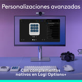 Logitech MX Creative Console, keypad programable con 9 teclas LCD personalizables y dial de control para diseño gráfico, edición de vídeo, fotografía, uso con Adobe, Zoom, Spotify - Gris Pálido