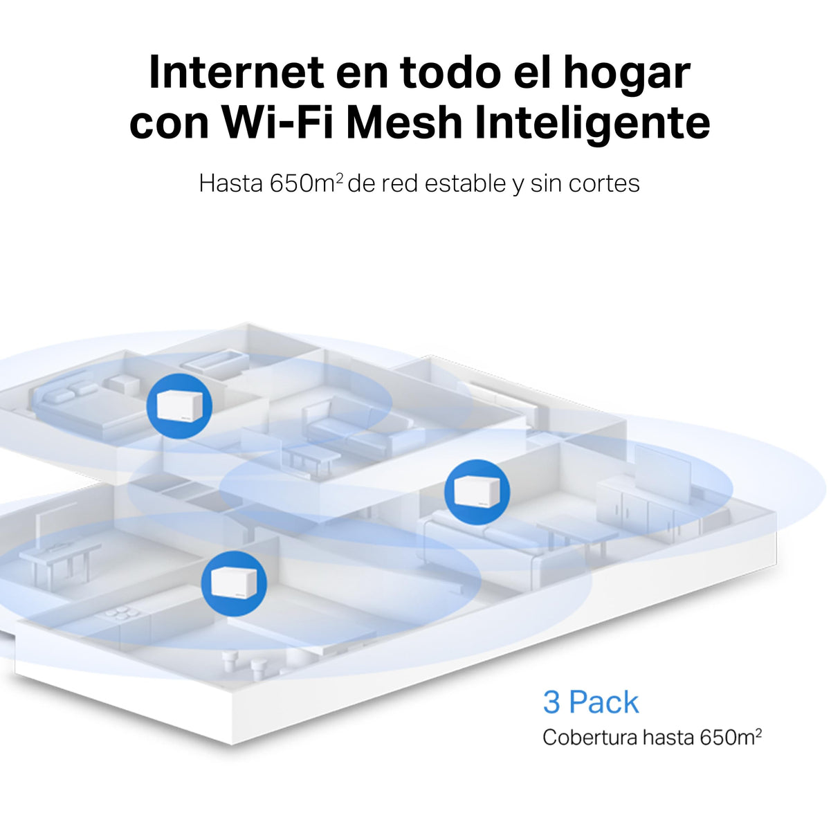 Mercusys Halo H3000X(3-Pack) - Router Mesh WiFi 6 AX3000, Doble Banda 2 4Ghz/5Ghz, 3X Puertos Gigabit, Cobertura hasta 650m², MU-MIMO,OFDMA, 1024-QAM
