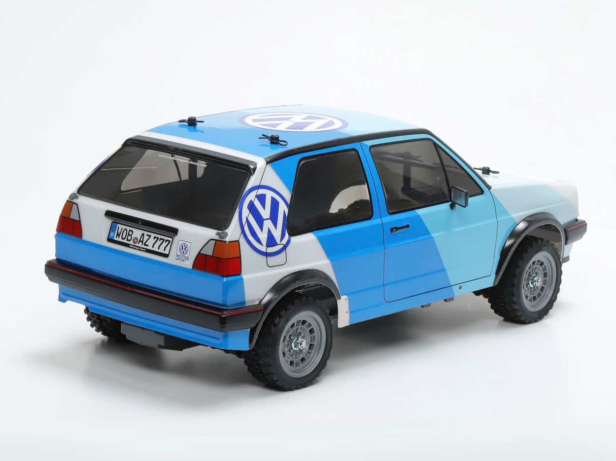 TAMIYA 58714 1:10 RC VW Golf II GTI 16V Rally MF-01X – Coche teledirigido, vehículo, modelismo, Montaje, afición, Kit de Montaje RC, sin barnizar